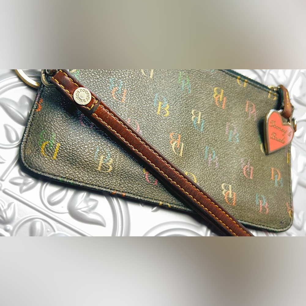 Dooney & Bourke Multicolor Logo Wristlet with Heart Charm - Picture 2 of 8